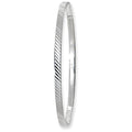 925 Sterling Silver Ladies' Round Diamond Cut Bangle — 4.6g