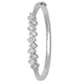 925 Sterling Silver Ladies' Oval Hinged Bangle — 16.4g