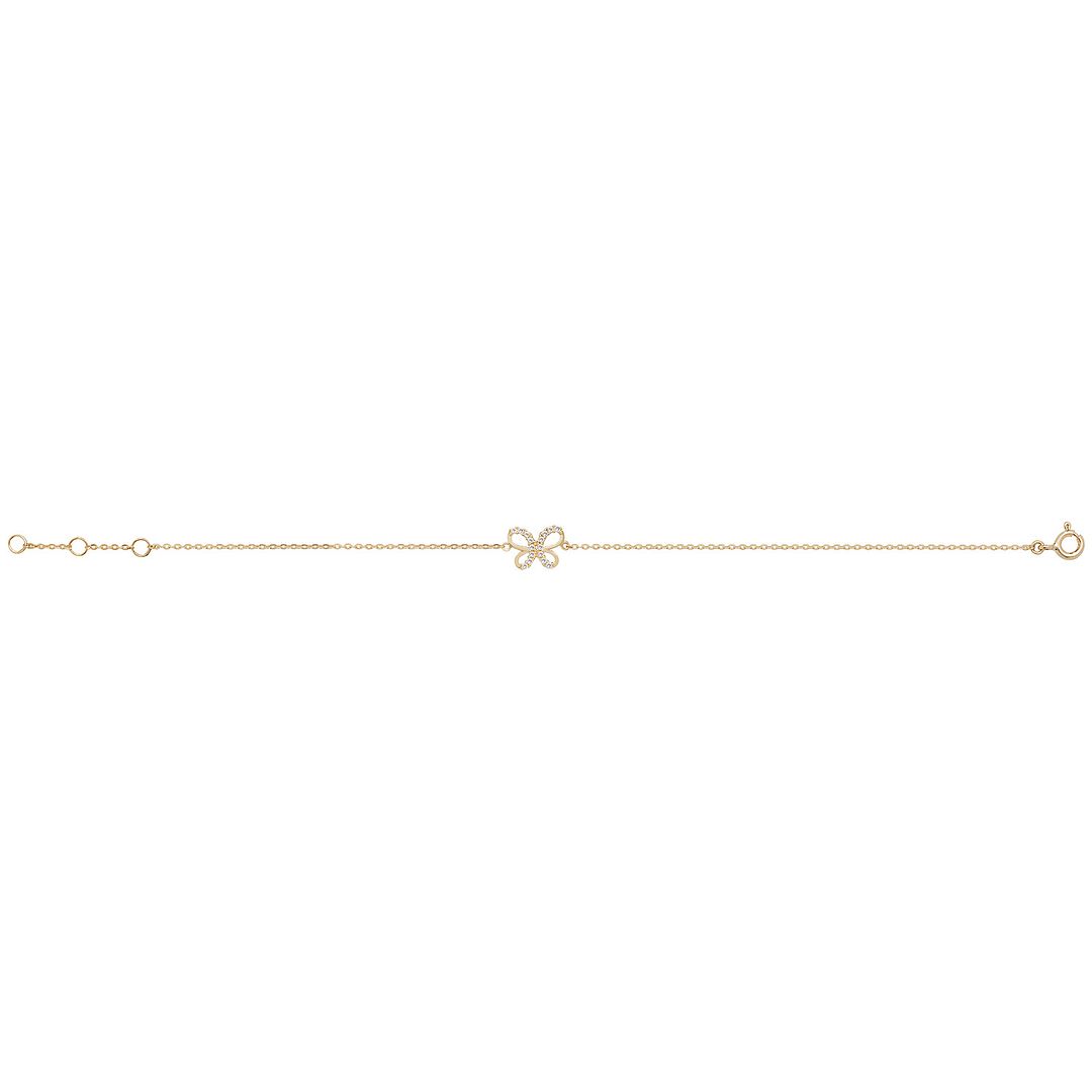 9 Carat (375) Yellow Gold Ladies' 7.25 Inches Butterfly Bracelet — 0.6g