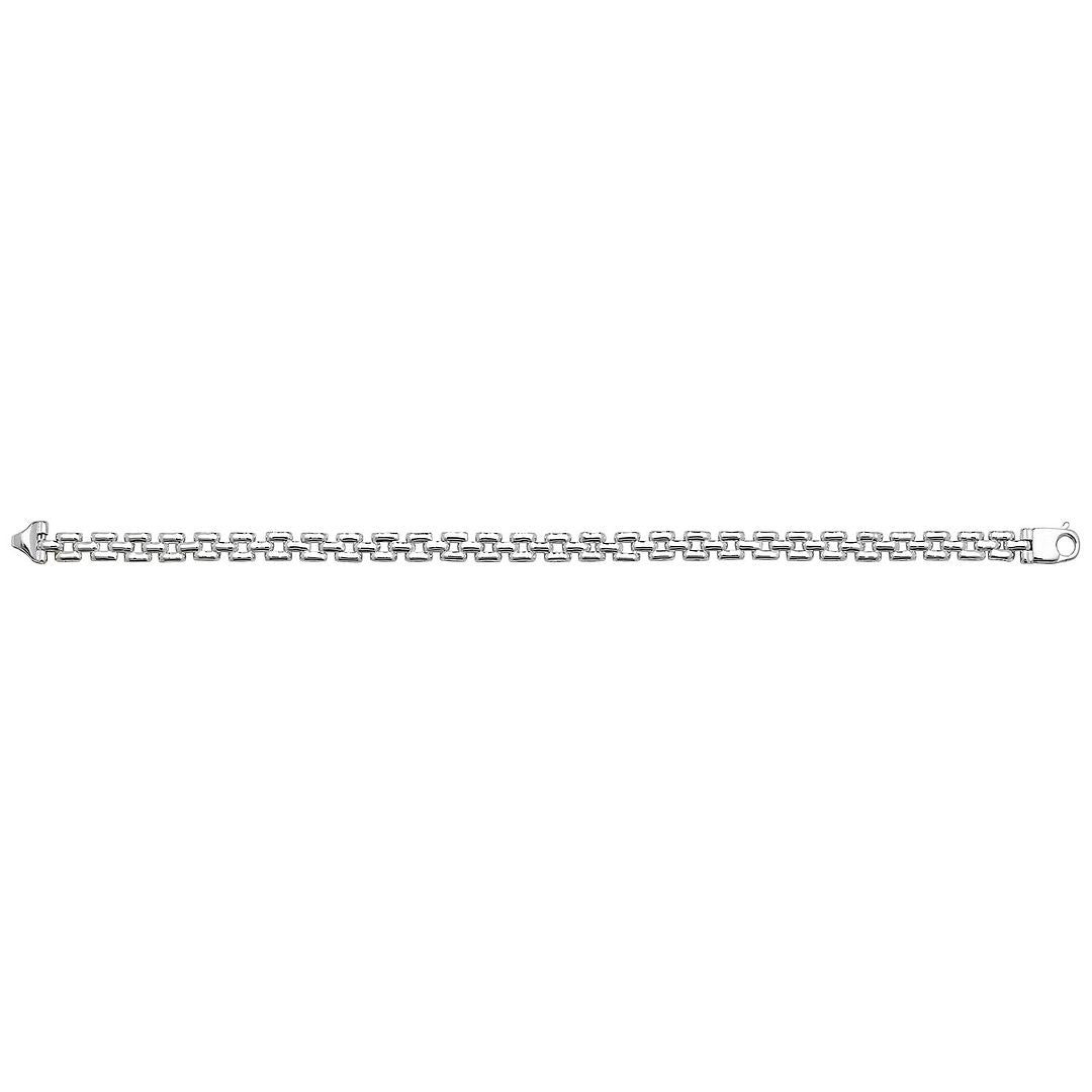 925 Sterling Silver Ladies' Square Link Bracelet — 10.6g