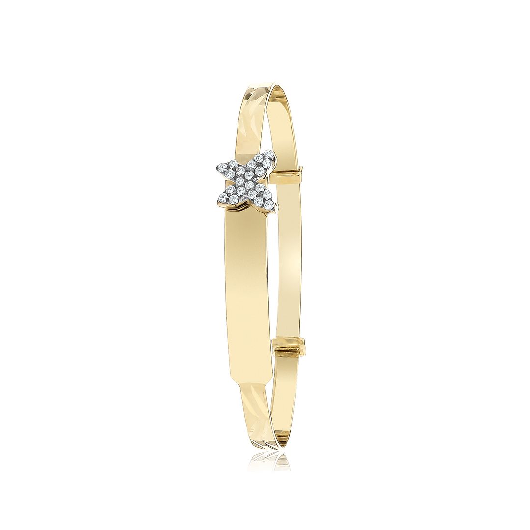 9 Carat (375) Yellow Gold Babies' Butterfly Baby Bangle — 3.4g