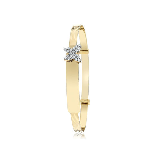 9 Carat (375) Yellow Gold Babies' Butterfly Baby Bangle — 3.4g