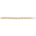 9 Carat (375) Yellow Gold Ladies' and White 7.5 Inches Fancy Bracelet — 9.6g
