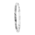 925 Sterling Silver Ladies' Round Diamond Cut Expandable Bangle — 5.3g