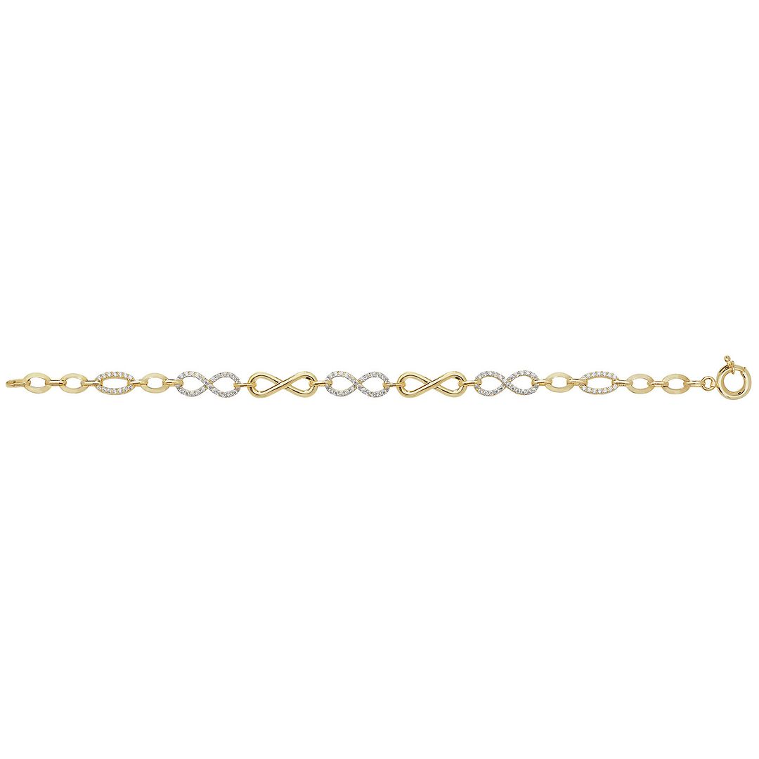9 Carat (375) Yellow Gold Ladies' 7.5 Inches Infinity Bracelet — 4.3g