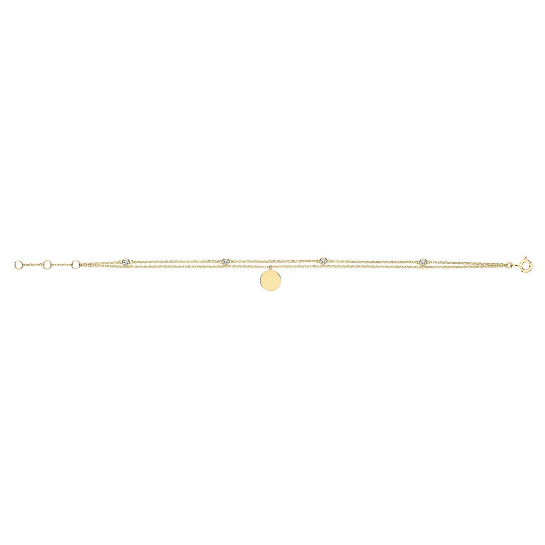 9 Carat (375) Yellow Gold Unisex with Disc Charm Bracelet — 1.1g