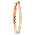 9 Carat (375) Yellow Gold Ladies' Rose Hinged Bangle — 5.1g