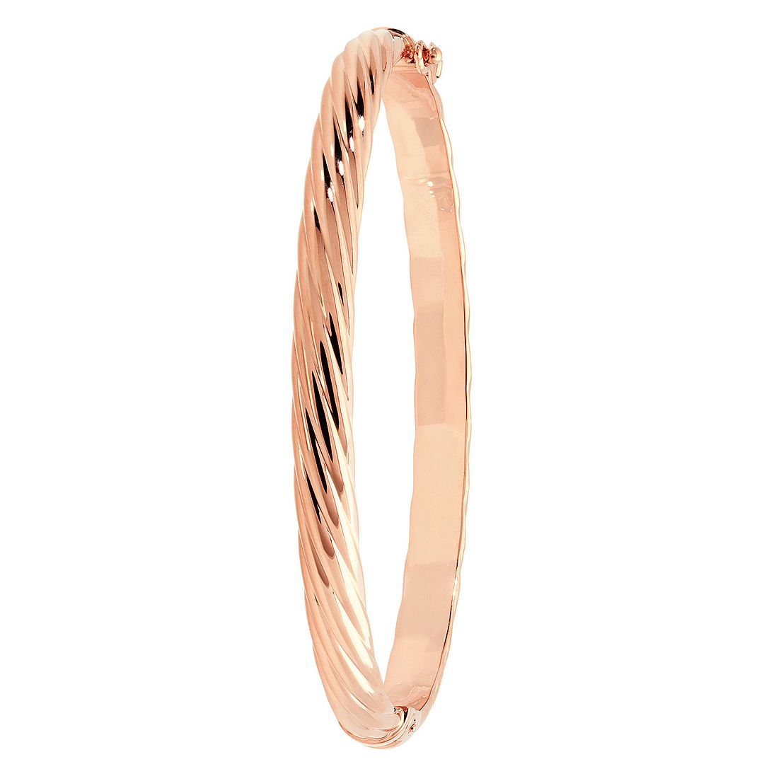 9 Carat (375) Yellow Gold Ladies' Rose Hinged Bangle — 5.1g