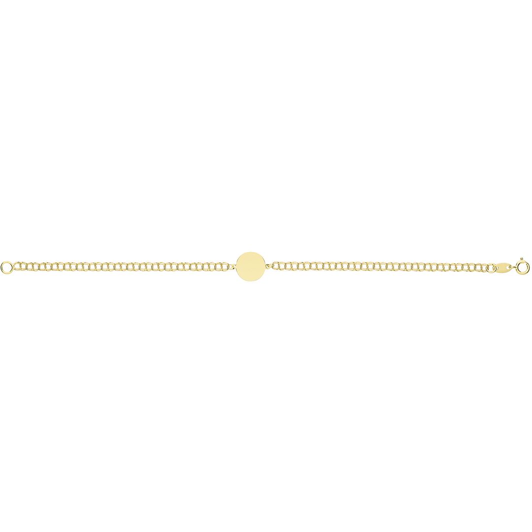9 Carat (375) Yellow Gold Unisex Round ID Bracelet — 1.1g
