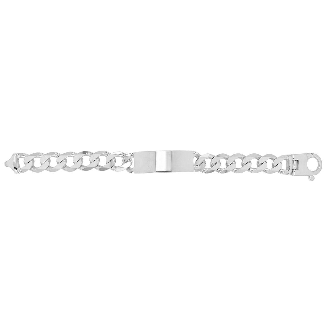 925 Sterling Silver Men's Heavy Curb ID Bracelet — 61.5g