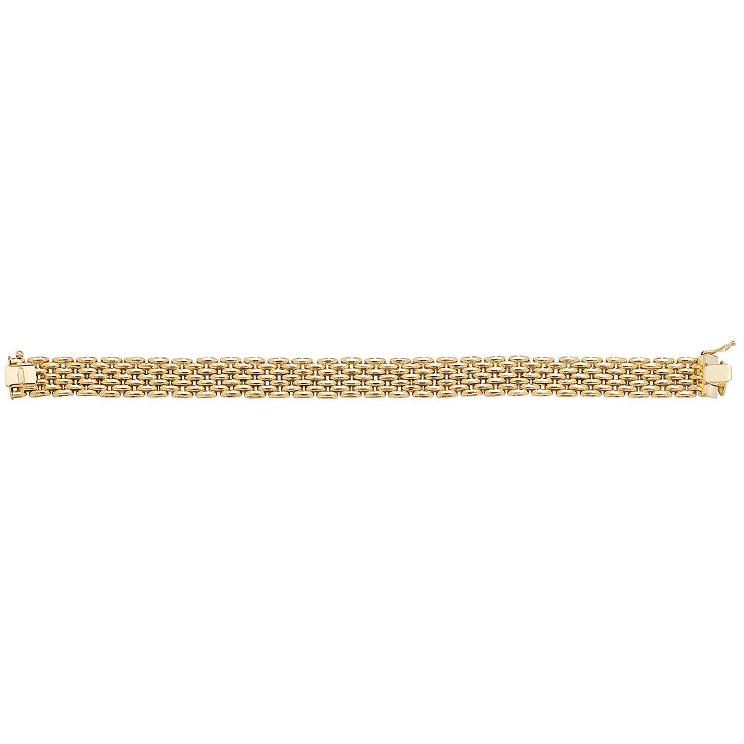 9 Carat (375) Yellow Gold Ladies' 7.5 Inches Brick Link Bracelet — 19.9g