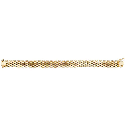 9 Carat (375) Yellow Gold Ladies' 7.5 Inches Brick Link Bracelet — 19.9g