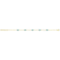 9 Carat (375) Yellow Gold Unisex White Turquoise Enamel Evil Eye Bracelet — 2.5g