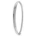 925 Sterling Silver Ladies' Oval Hinged Bangle — 15.0g