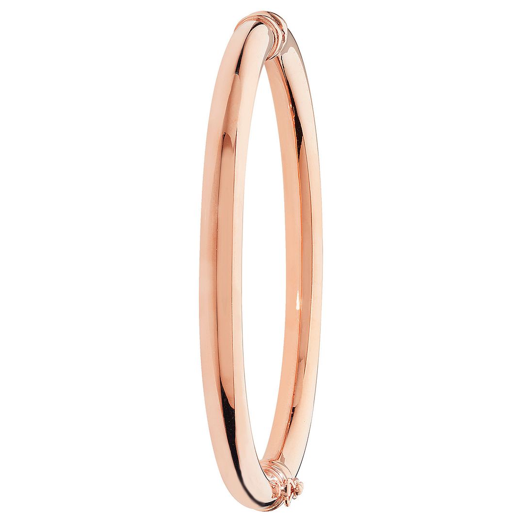 9 Carat (375) Yellow Gold Ladies' Rose Hinged Bangle — 8.5g
