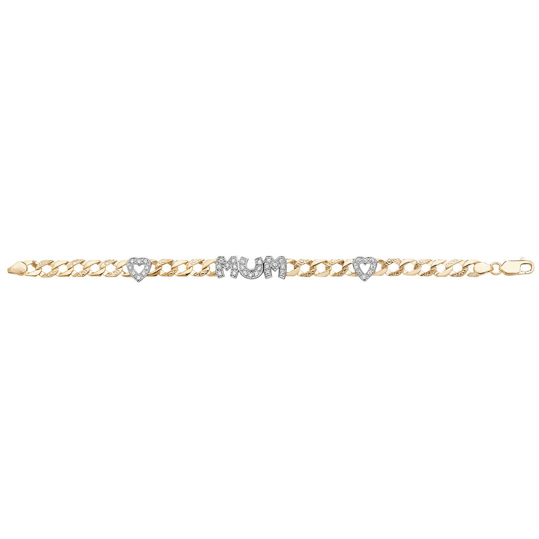 9 Carat (375) Yellow Gold Ladies' 7.5 Inches Mum Bracelet — 7.8g