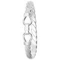 925 Sterling Silver Men's Oval Loop Catch Twisted Bangle — 55.0g