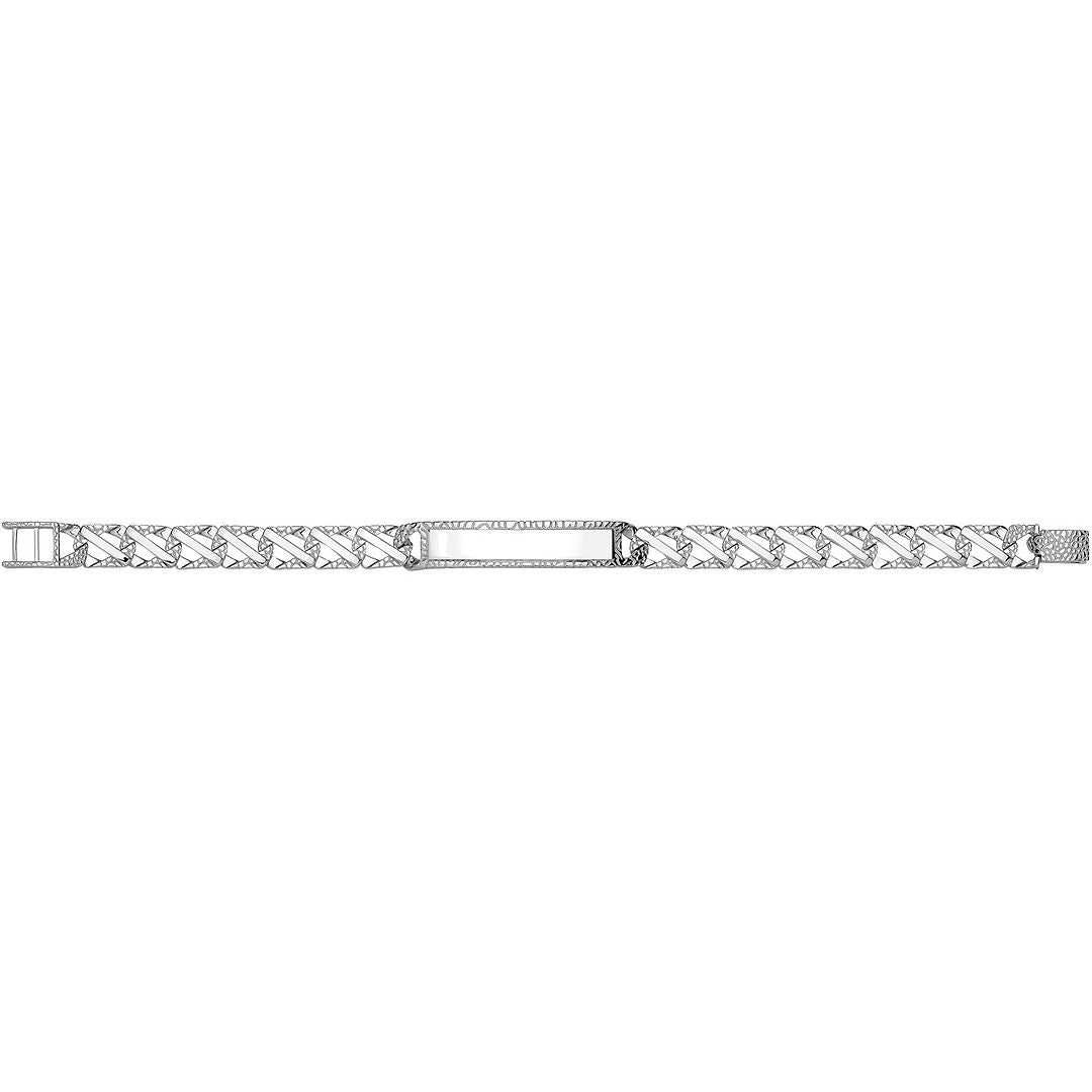 925 Sterling Silver Men's Scale Pattern ID Bracelet — 19.8g