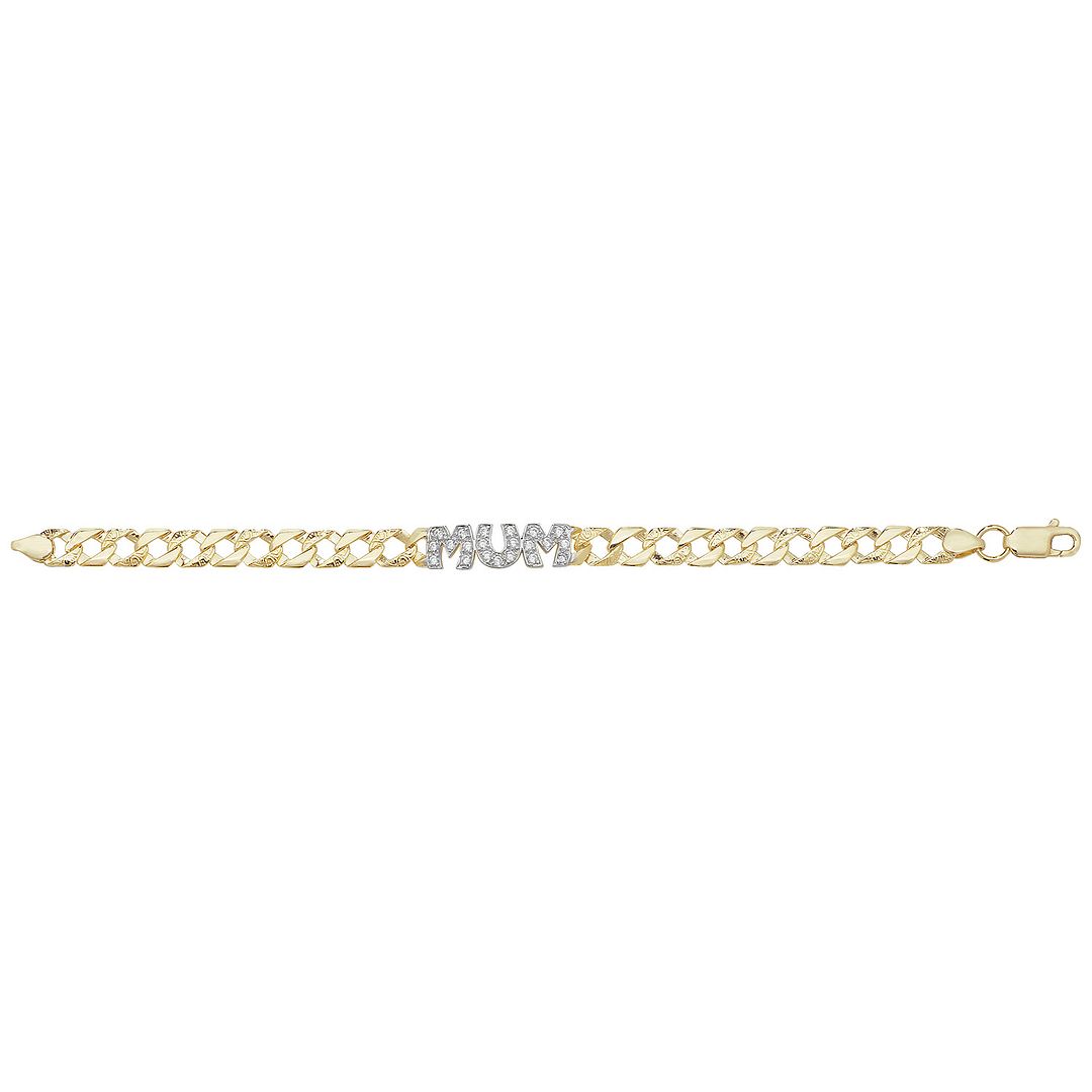 9 Carat (375) Yellow Gold Ladies' 7.5 Inches Mum Bracelet — 8.1g