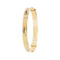 9 Carat (375) Yellow Gold Babies' Diamond Cut Expandable 4mm Bangle — 2.6g