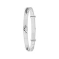 925 Sterling Silver Babies' Round Diamond Cut Expandable Bangle — 4.0g