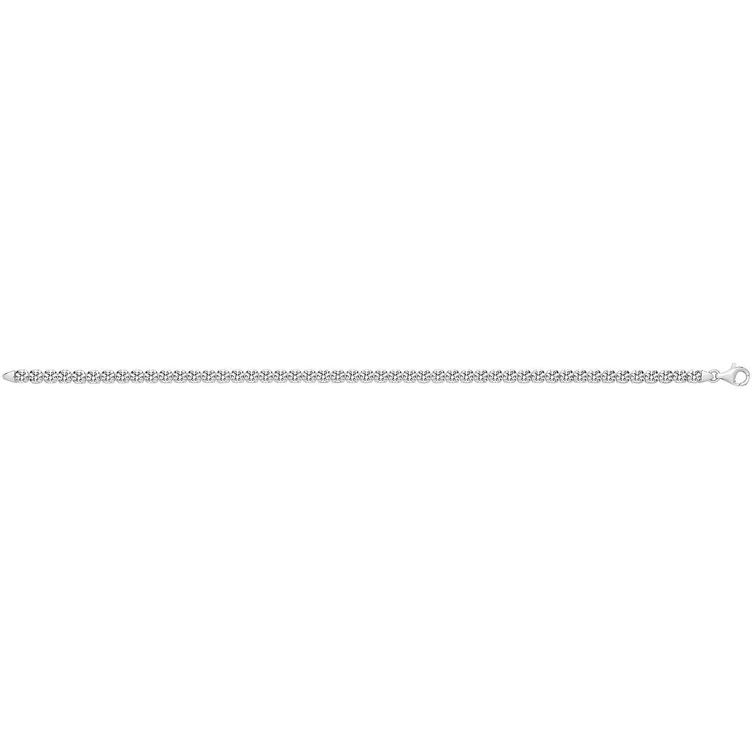 925 Sterling Silver Unisex White Tennis Bracelet — 4.6g