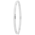 925 Sterling Silver Ladies' Oval Plain Bangle — 6.0g