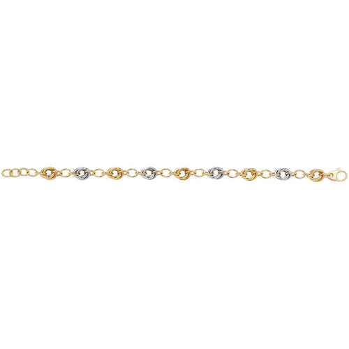 9 Carat (375) Yellow Gold Ladies' and White 7.5 Inches Fancy Bracelet — 5.0g