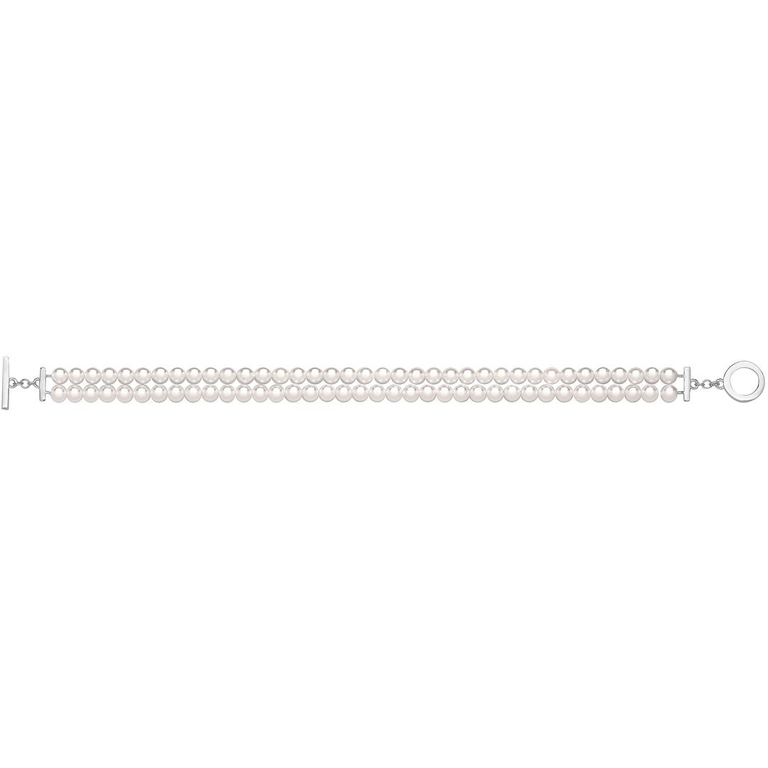 925 Sterling Silver Unisex Shell Pearl Bracelet — 8.0g