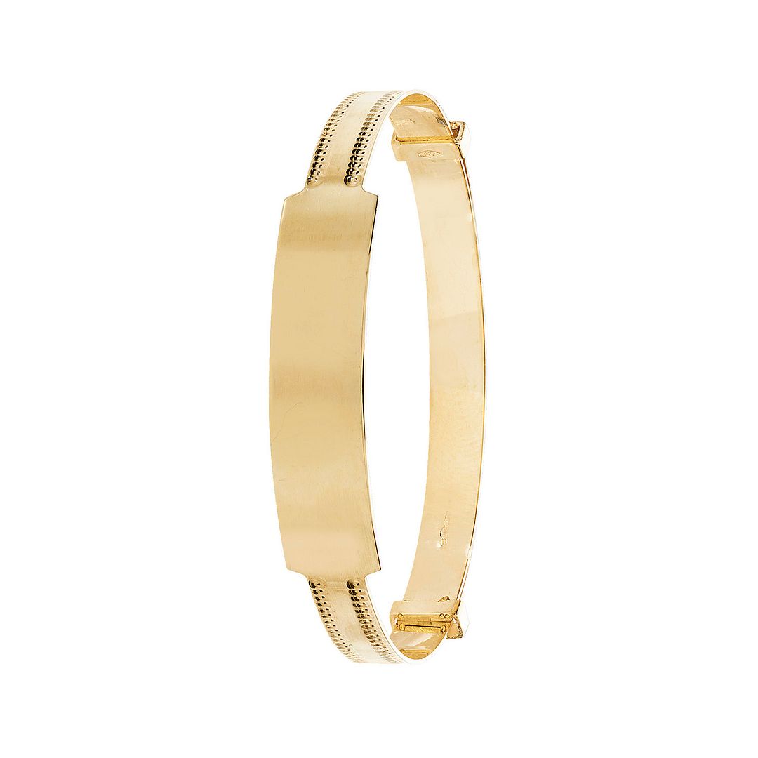 9 Carat (375) Yellow Gold Babies' Diamond Cut Expandable 4mm Bangle — 2.8g