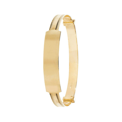 9 Carat (375) Yellow Gold Babies' Diamond Cut Expandable 4mm Bangle — 2.8g