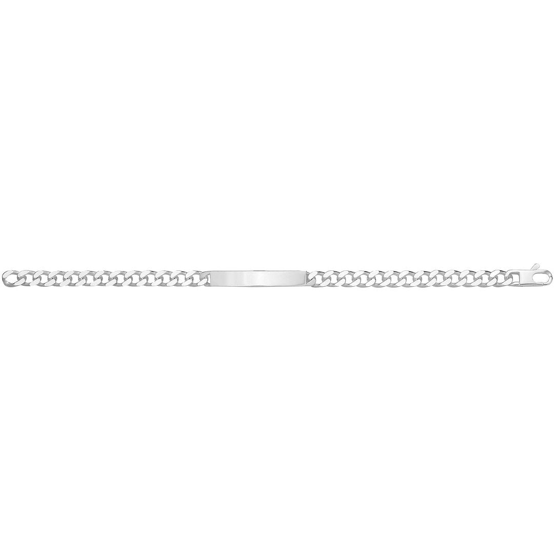 925 Sterling Silver Unisex Gents Curb ID Bracelet — 22.4g