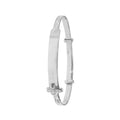 925 Sterling Silver Babies' Round Cross ID Bangle — 3.9g