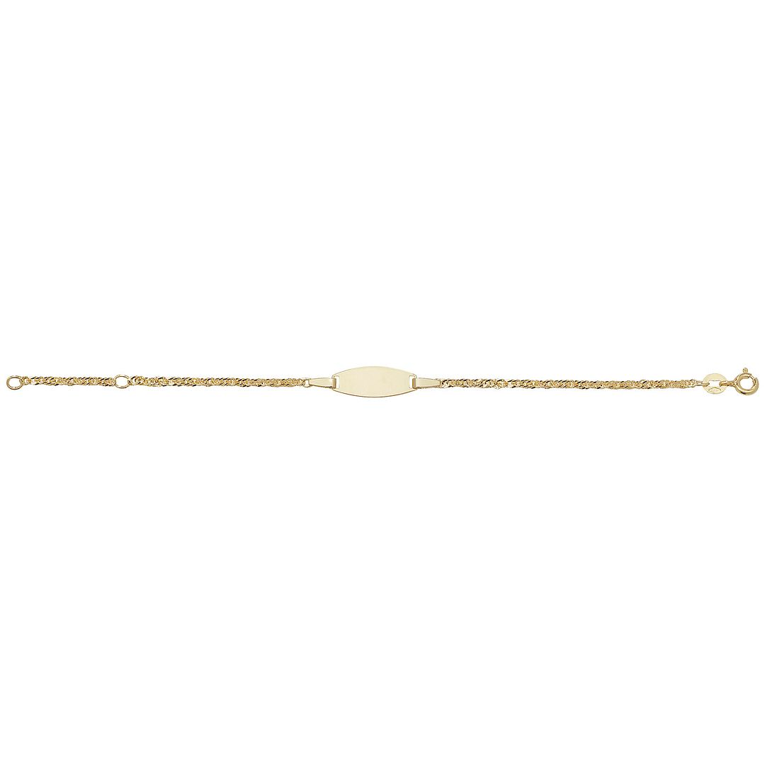 9 Carat (375) Yellow Gold Babies' 5+1 Inches ID Bracelet — 1.4g