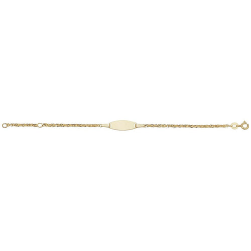 9 Carat (375) Yellow Gold Babies' 5+1 Inches ID Bracelet — 1.4g