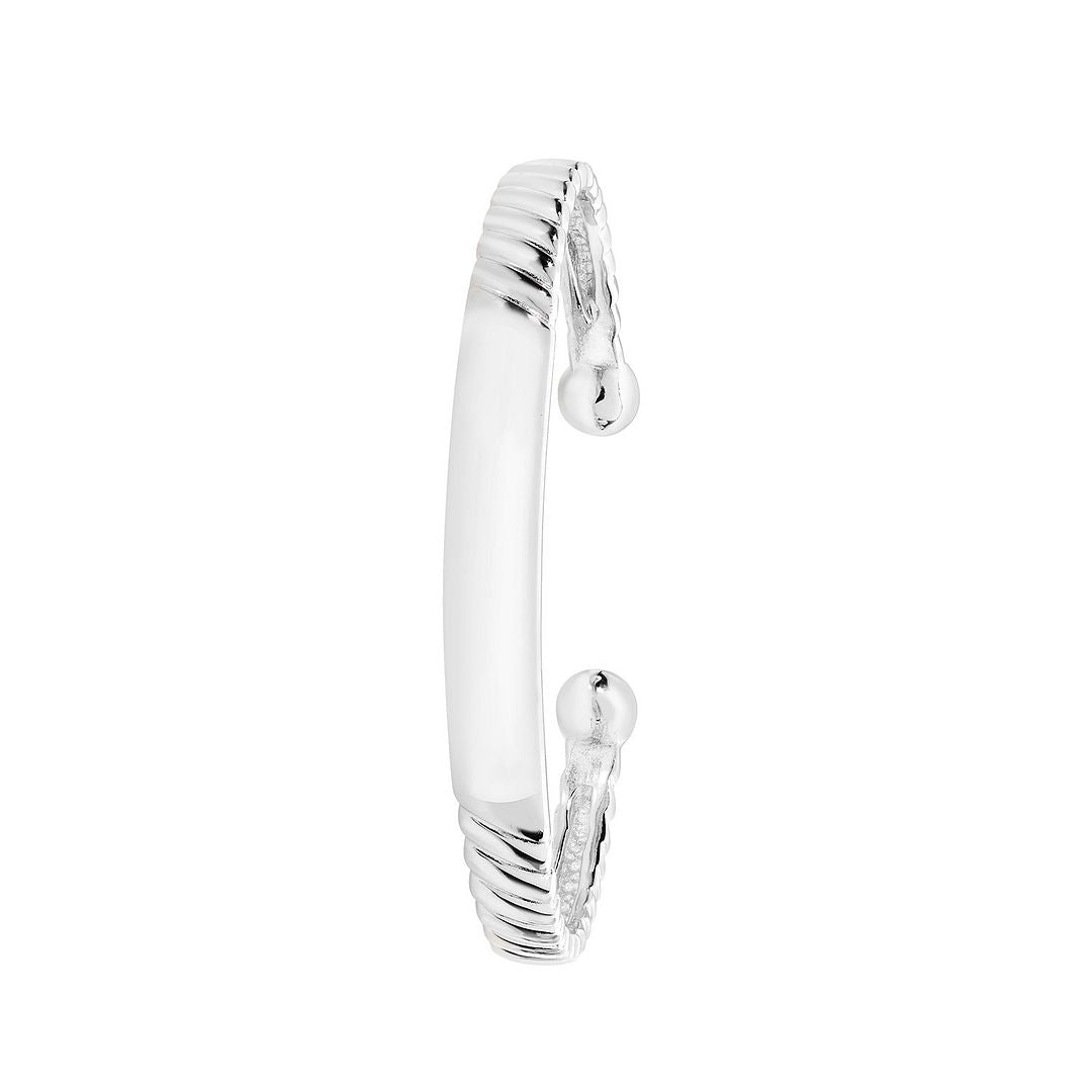 925 Sterling Silver Babies' ID Torc Bangle — 7.1g