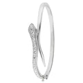 925 Sterling Silver Ladies' Oval Hinged Bangle — 16.0g