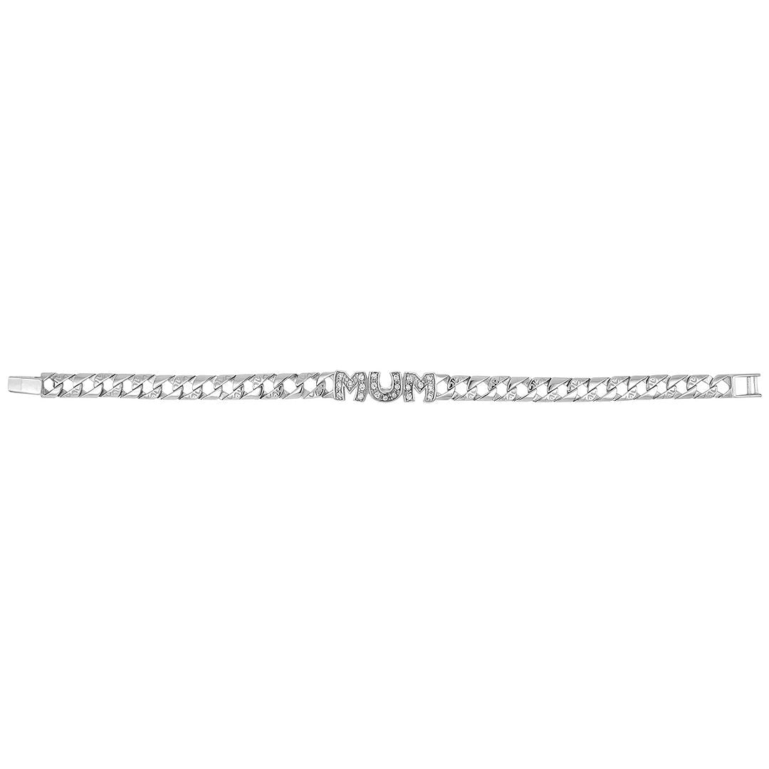 925 Sterling Silver Ladies' Cast Mum Bracelet — 9.0g