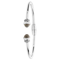925 Sterling Silver Ladies' Crystal Torc Bangle — 7.2g
