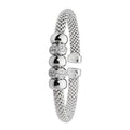925 Sterling Silver Ladies' Oval Mesh Bangle — 17.5g