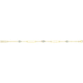 9 Carat (375) Yellow Gold Unisex White Turquoise Enamel Evil Eye Bracelet — 2.1g