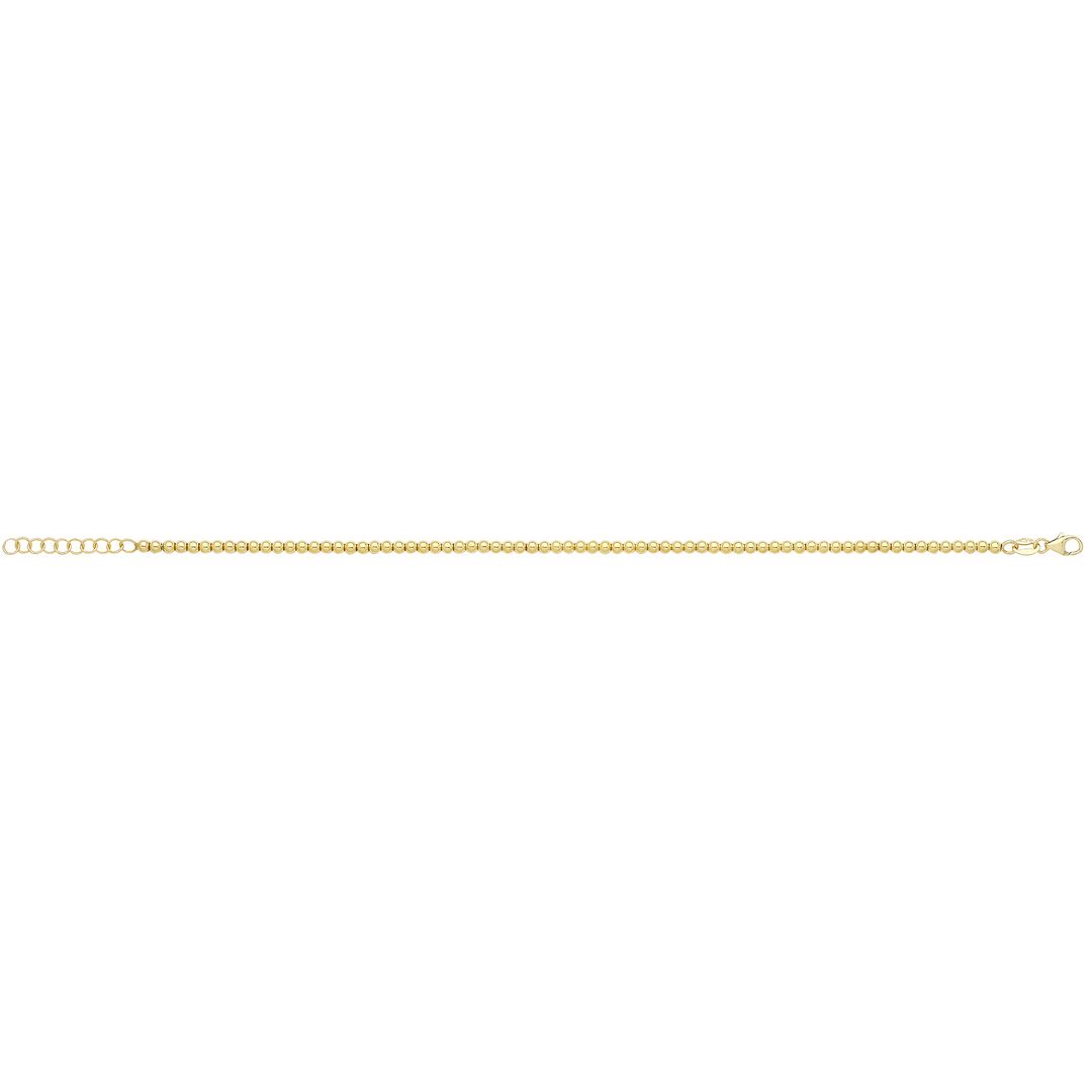 9 Carat (375) Yellow Gold Unisex 7 inches Beaded Bracelet — 4.1g