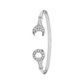 925 Sterling Silver Unisex Maidens Oval Spanner Bangle — 10.7g