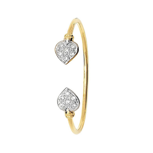 9 Carat (375) Yellow Gold Babies' Heart Bangle — 5.6g