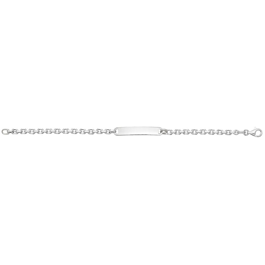 925 Sterling Silver Ladies' Faceted Belcher ID Bracelet — 7.9g