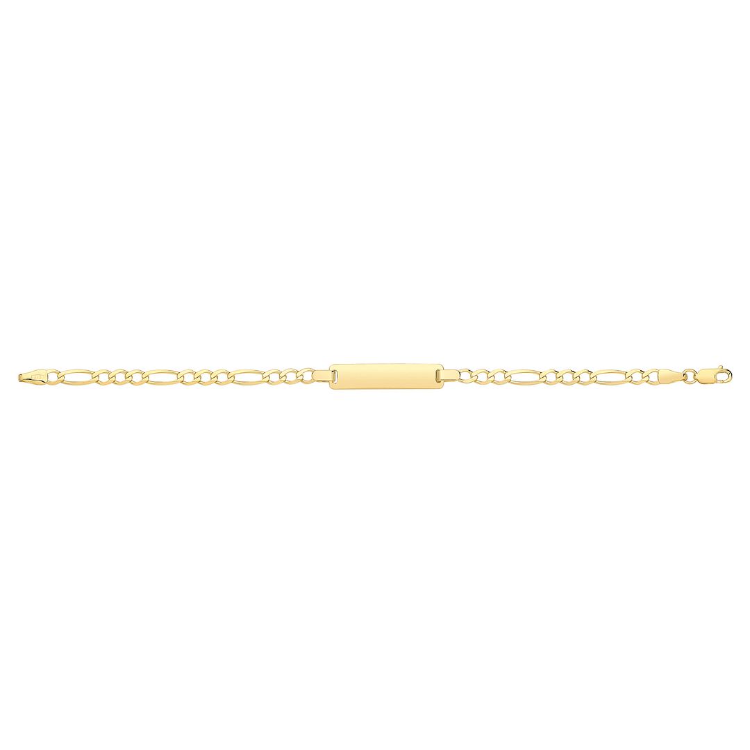 9 Carat (375) Yellow Gold Babies' Figaro 6 inches ID Bracelet — 2.8g
