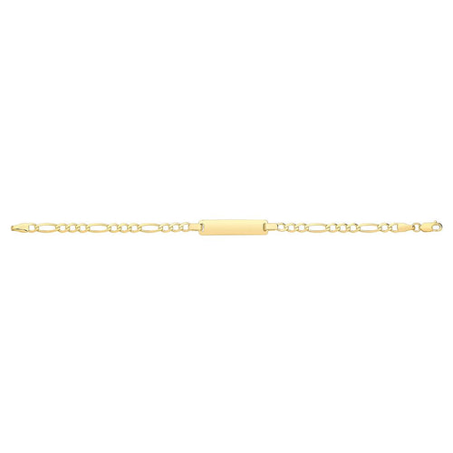9 Carat (375) Yellow Gold Babies' Figaro 6 inches ID Bracelet — 2.8g