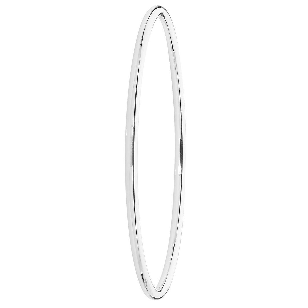 925 Sterling Silver Ladies' Oval Plain Bangle — 5.1g