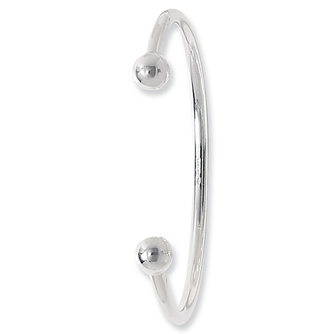 925 Sterling Silver Ladies' Torc Bangle — 18.1g