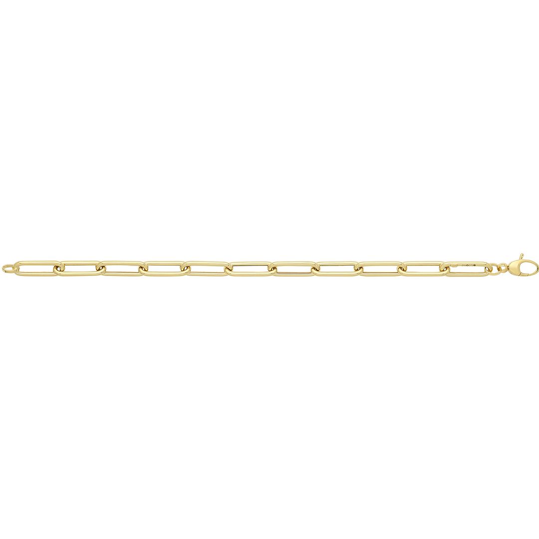9 Carat (375) Yellow Gold Ladies' 7.5 inches Paperclip Bracelet — 4.7g